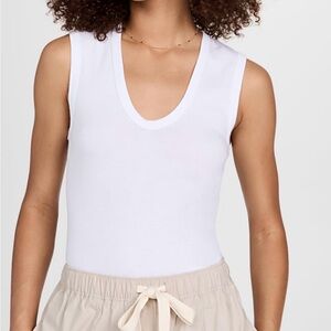 Women's White Sleeveless Top